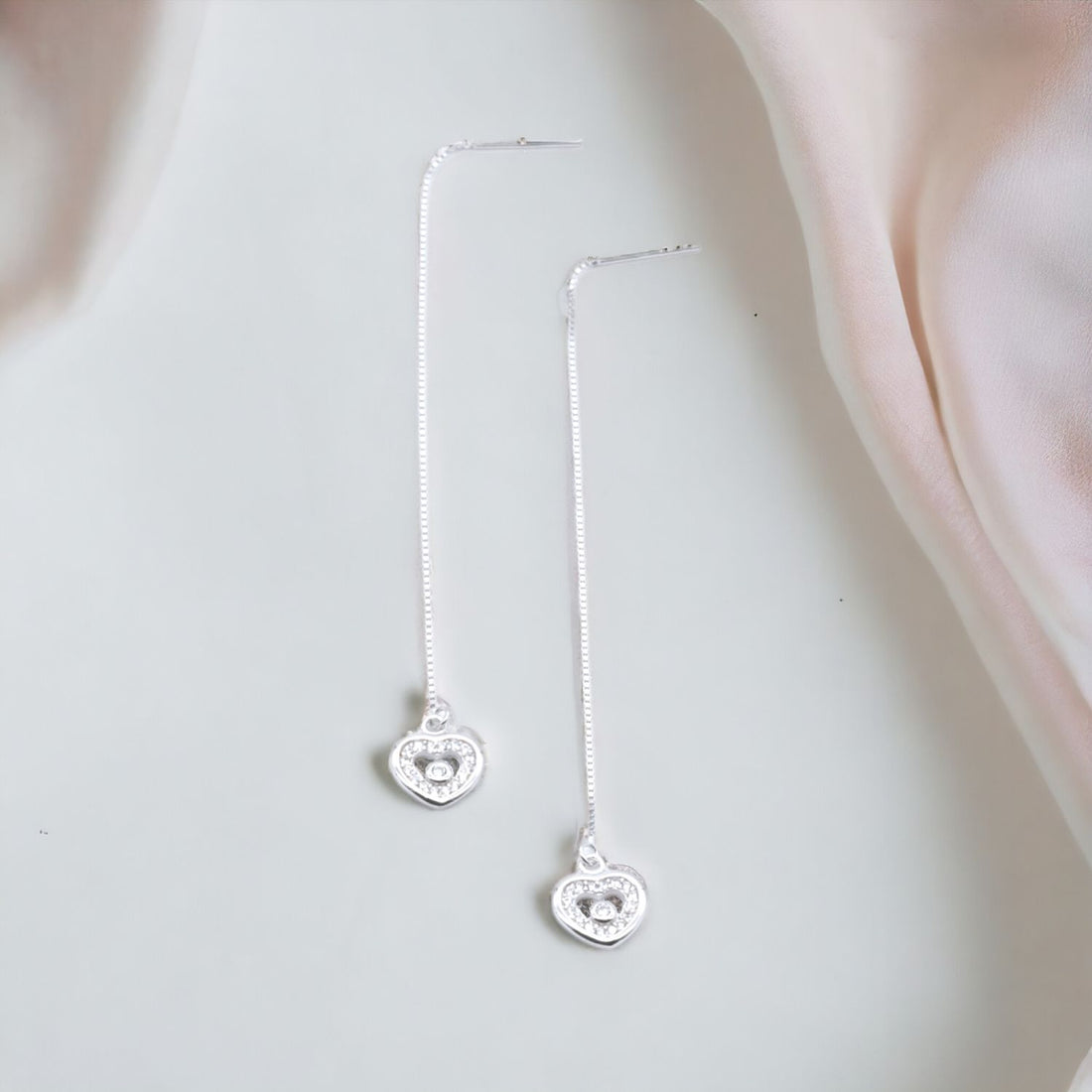 Heart Charm Sui Dhaga Earrings