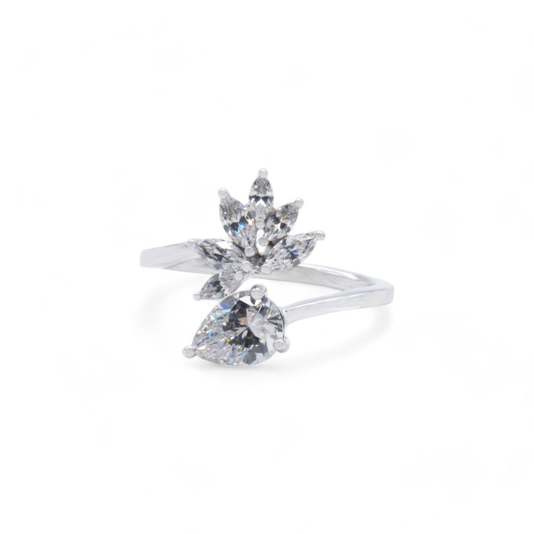 Floral Marquise Zircon Ring
