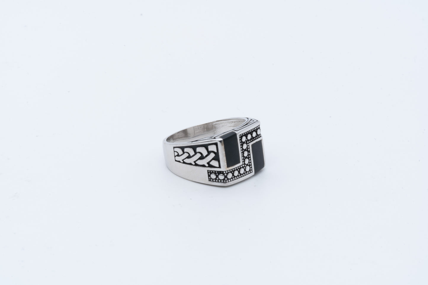 Men's Black Enamel Celtic Knot Ring