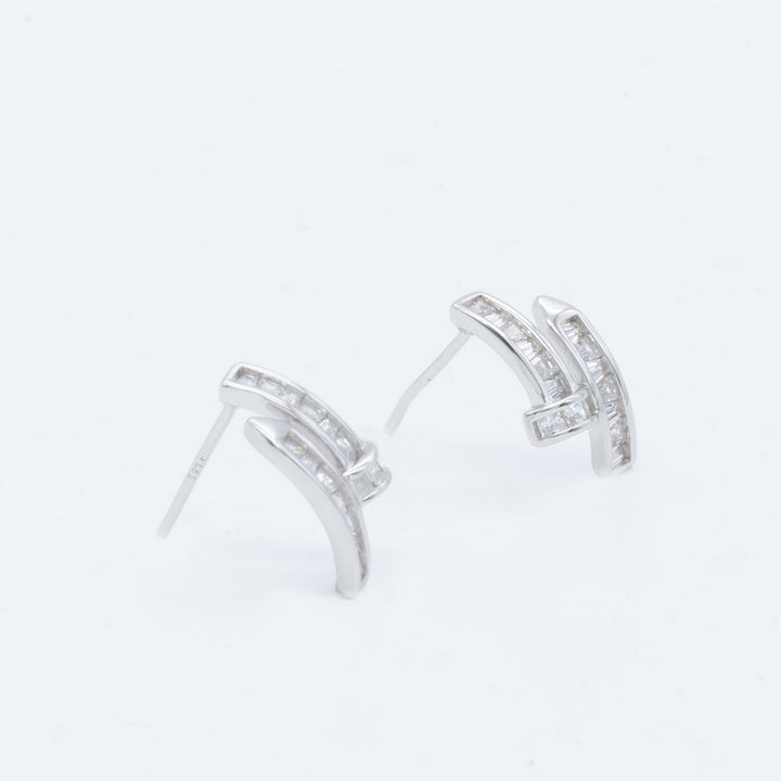 Modern Elegance Baguette Earrings
