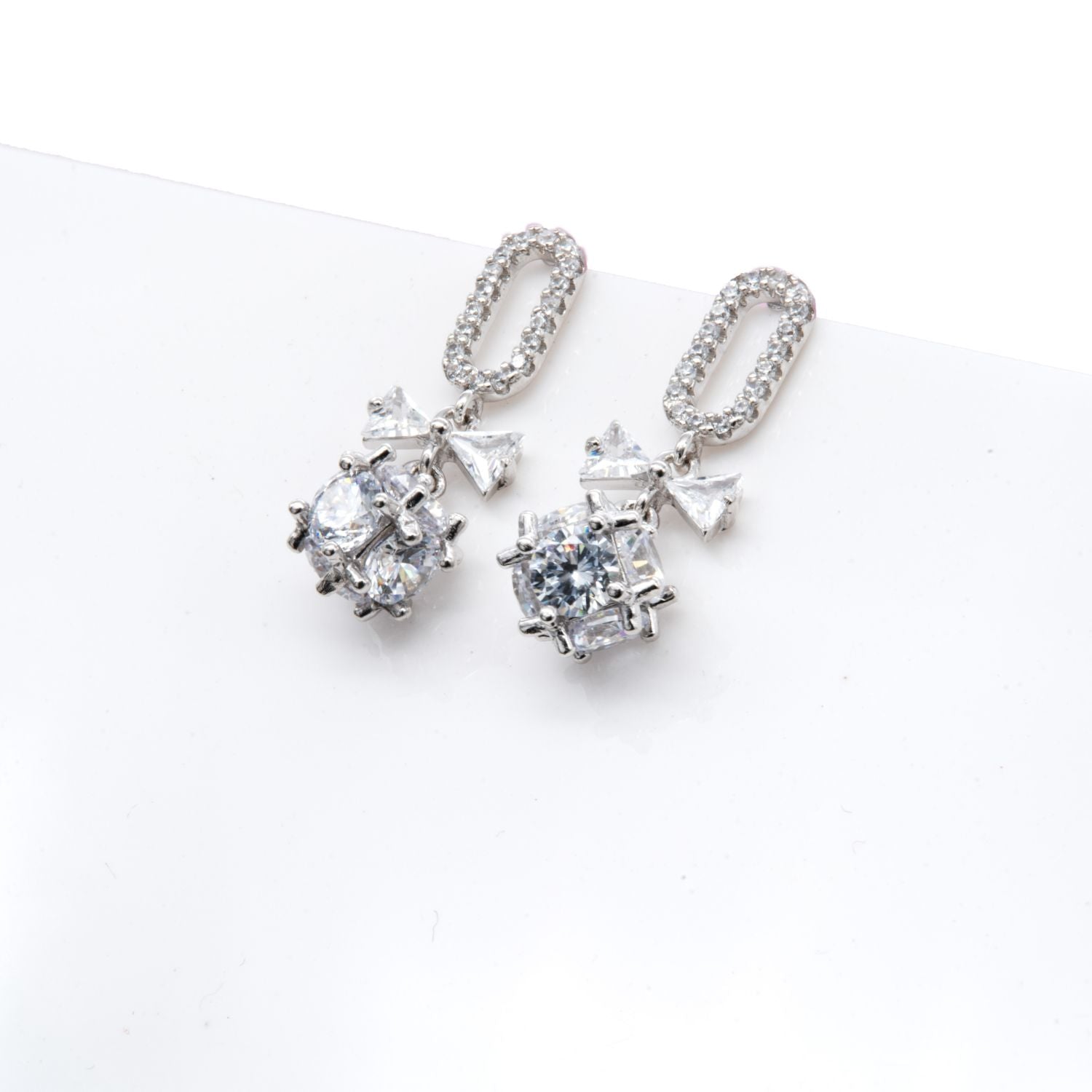 Bow and Crystal Drop Earrings