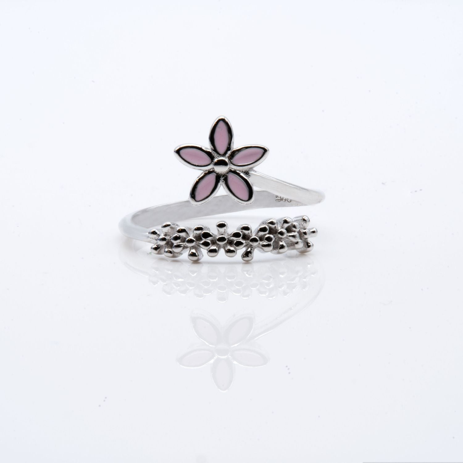 Pink Enamel Flower Ring