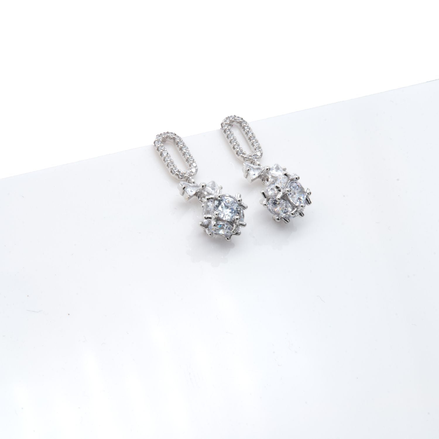 Bow and Crystal Drop Earrings