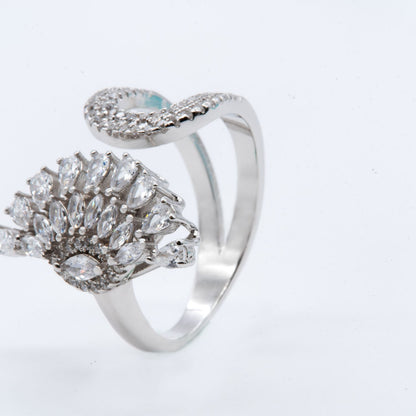 Radiant Fan-Shaped Zircon Ring