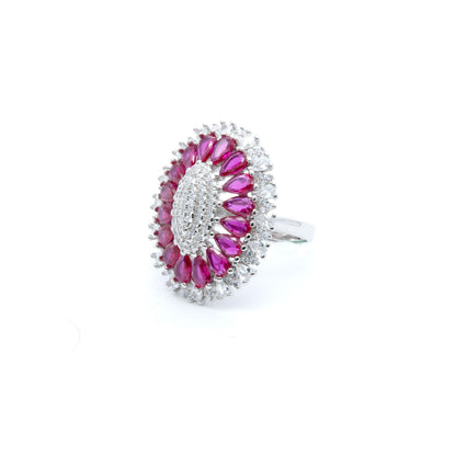 Majestic Ruby Halo Ring