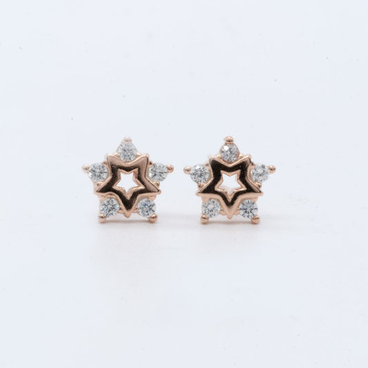 Mini Starburst Silver Stud Earrings