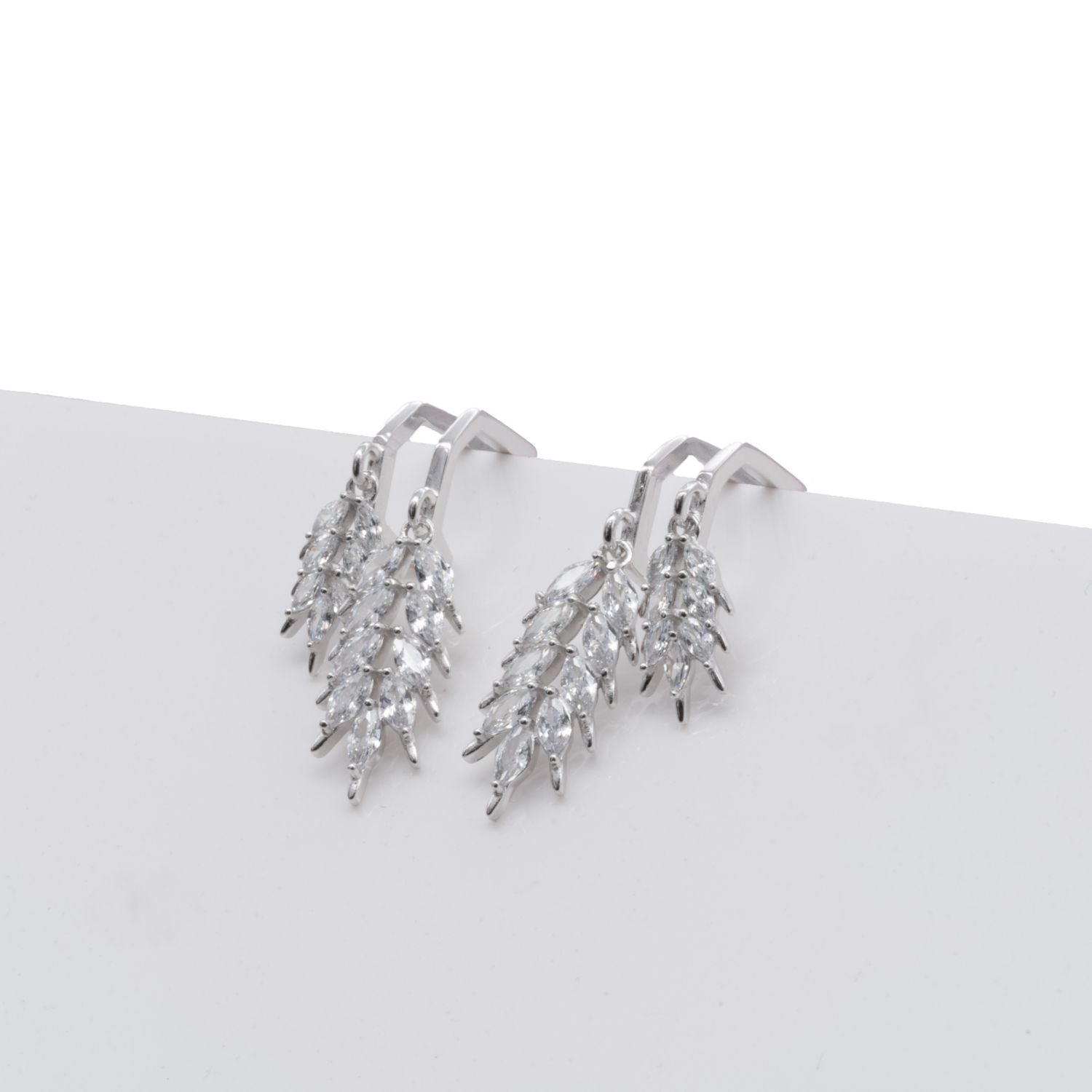 Crystal Leaf Earrings
