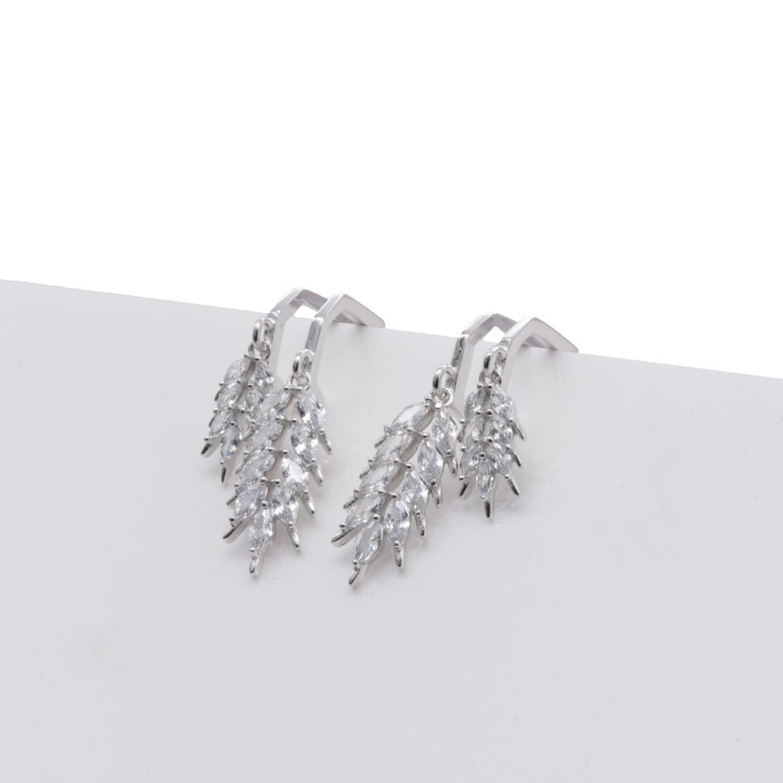 Crystal Leaf Earrings