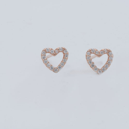 Tiny Heart Silver Stud Earrings