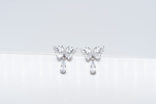 Dazzling Diamond Drop Butterfly Earrings