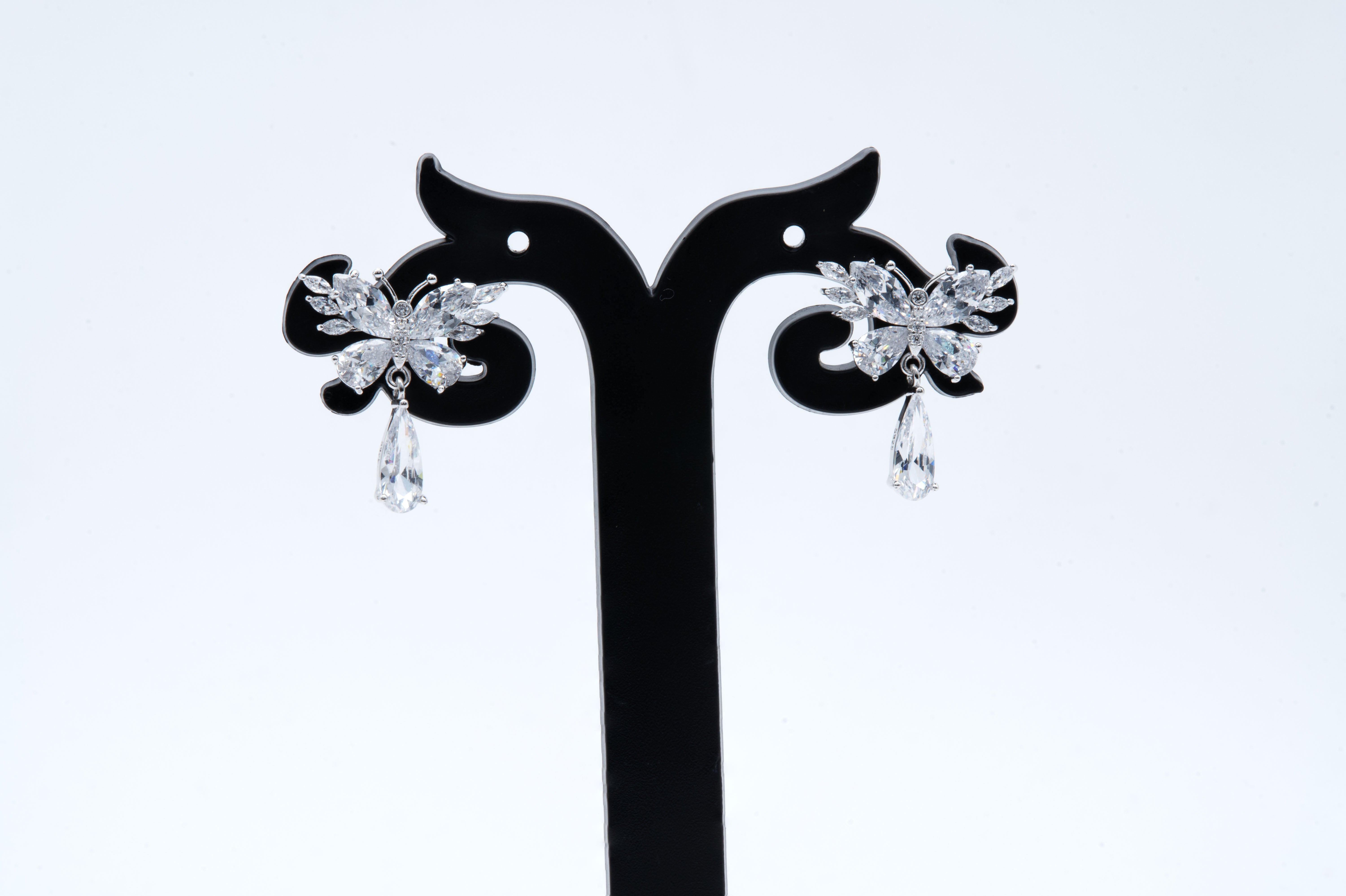 Dazzling Diamond Drop Butterfly Earrings