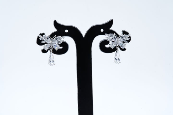 Dazzling Diamond Drop Butterfly Earrings