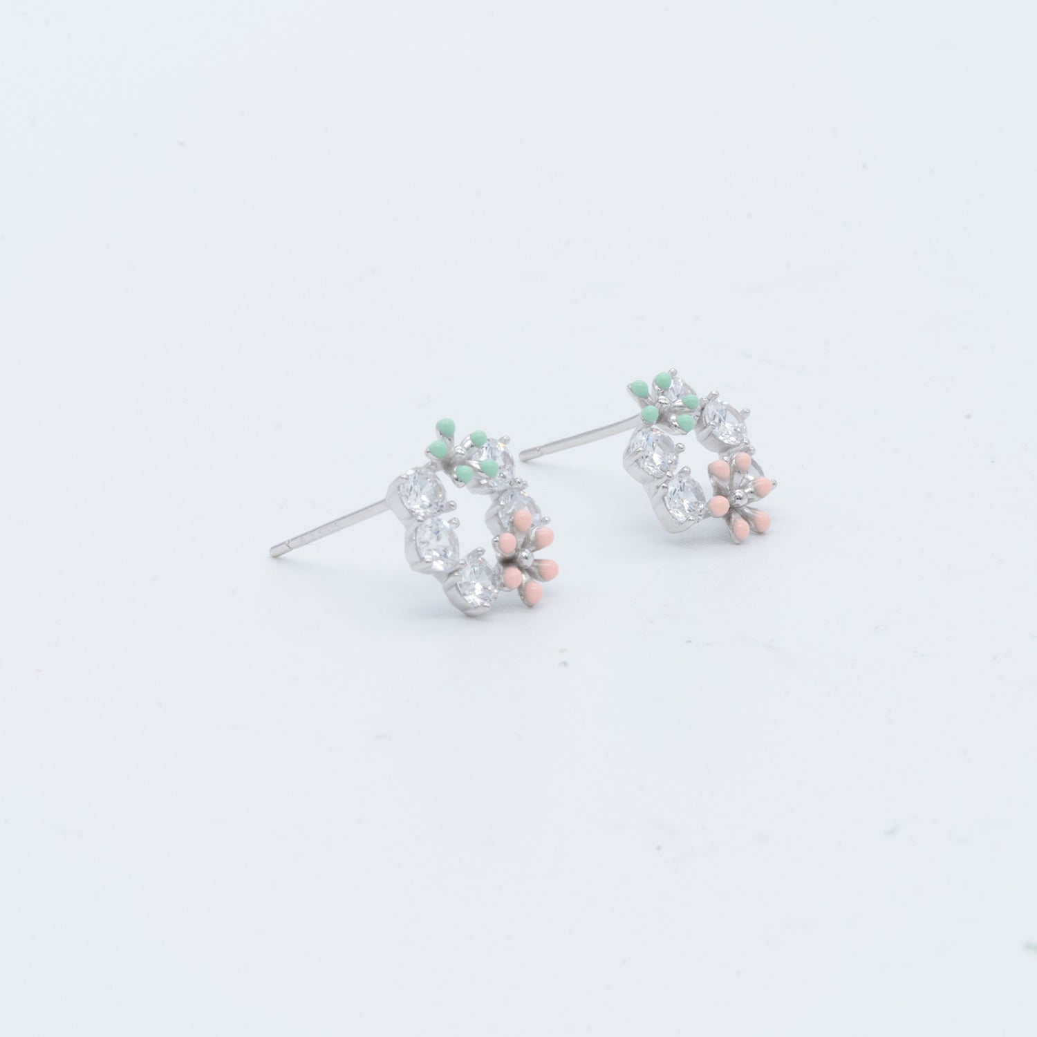 Floral Delight CZ Stud Earrings