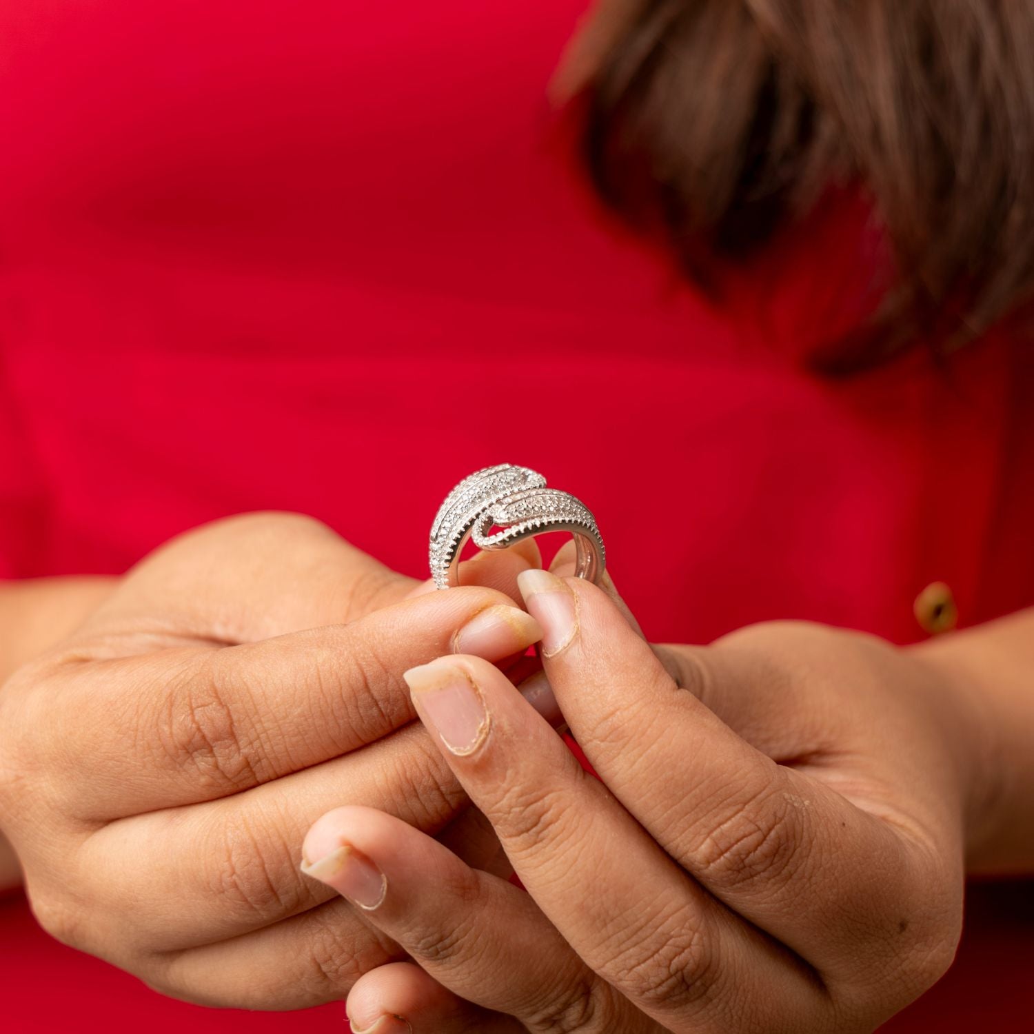 Baguette and Pave Twist Ring
