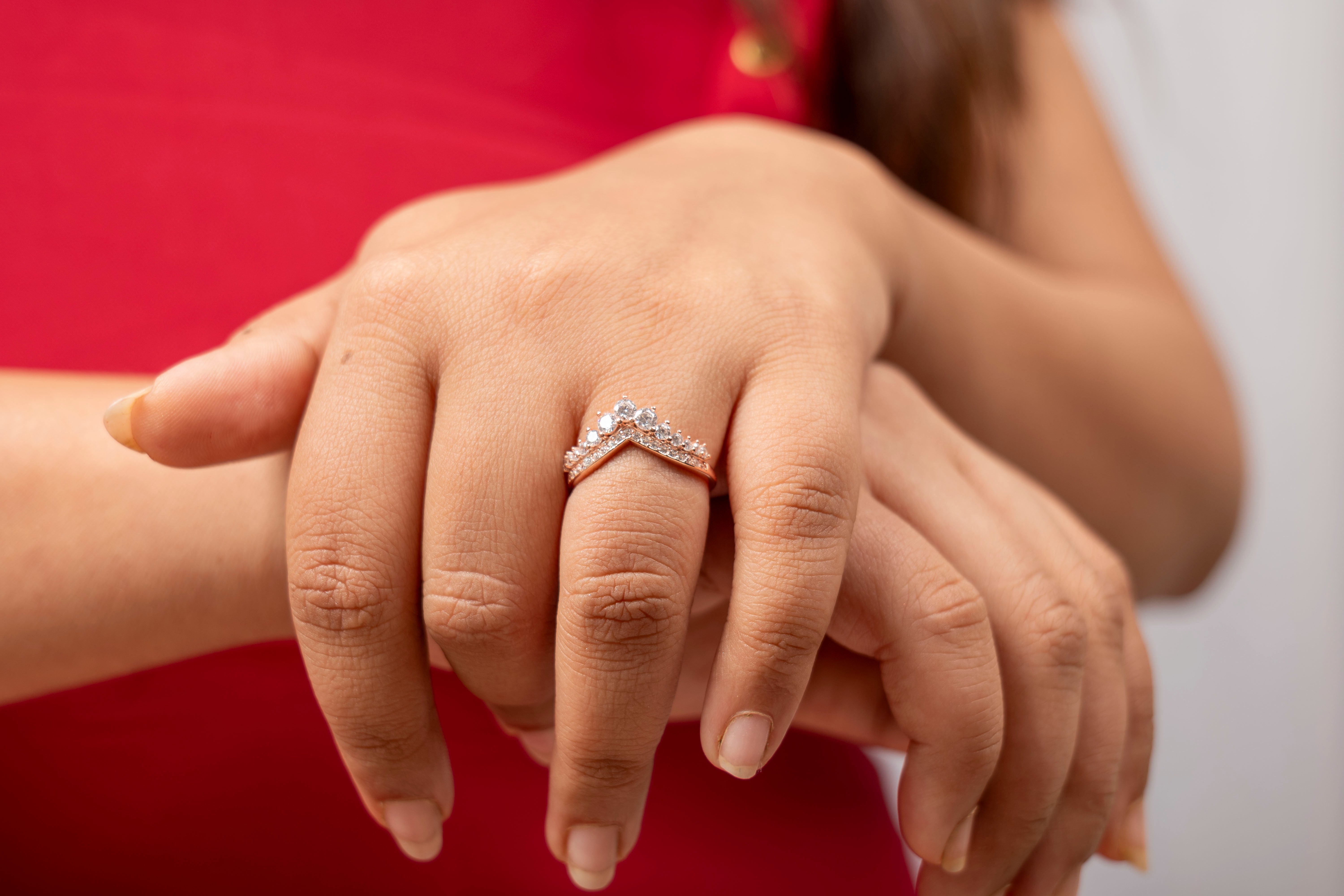 Regal Rose Gold Crown Ring