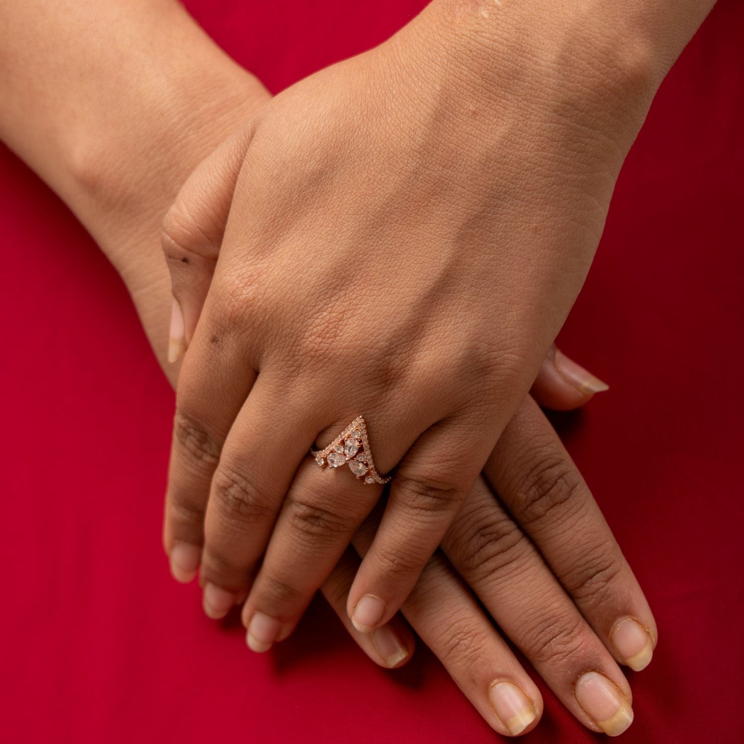 Rose Gold Vanki Statement Ring