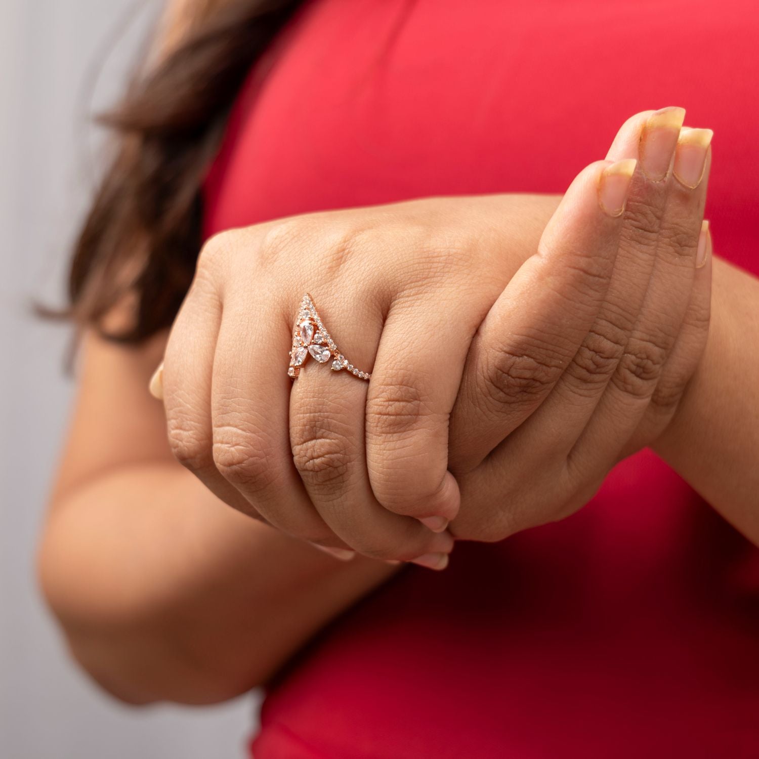 Rose Gold Vanki Statement Ring