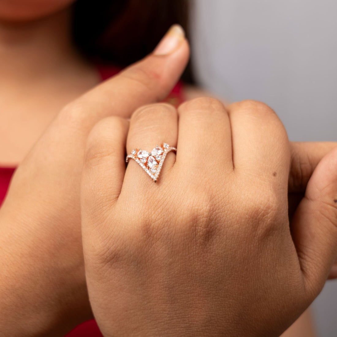 Rose Gold Vanki Statement Ring