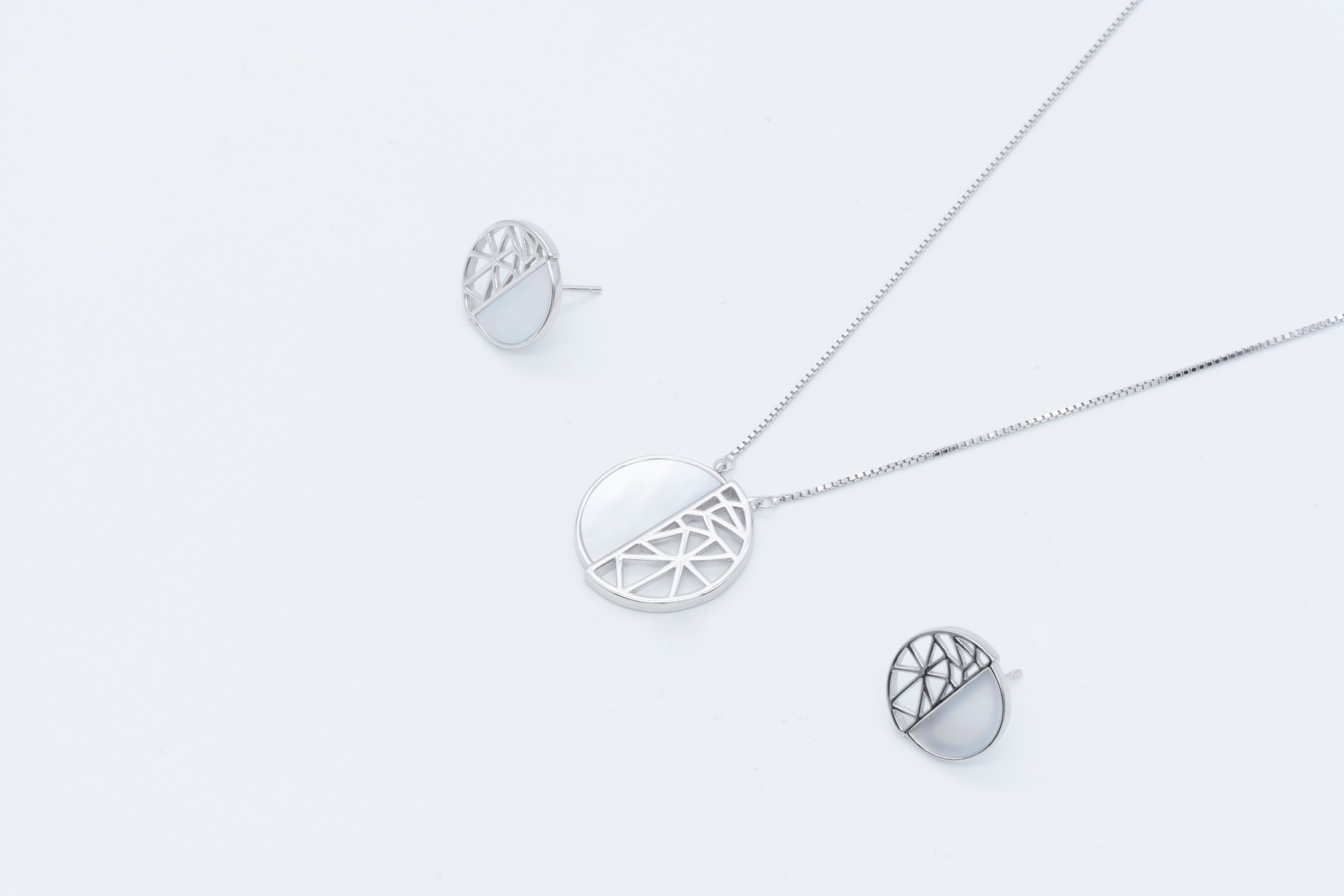 Geometric Harmony Silver Set