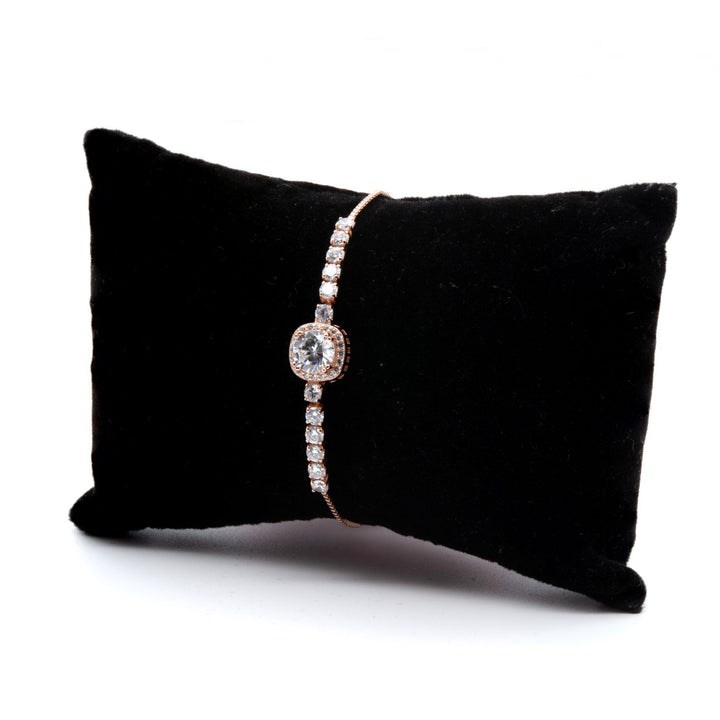 Radiant Rose Gold Halo Bracelet