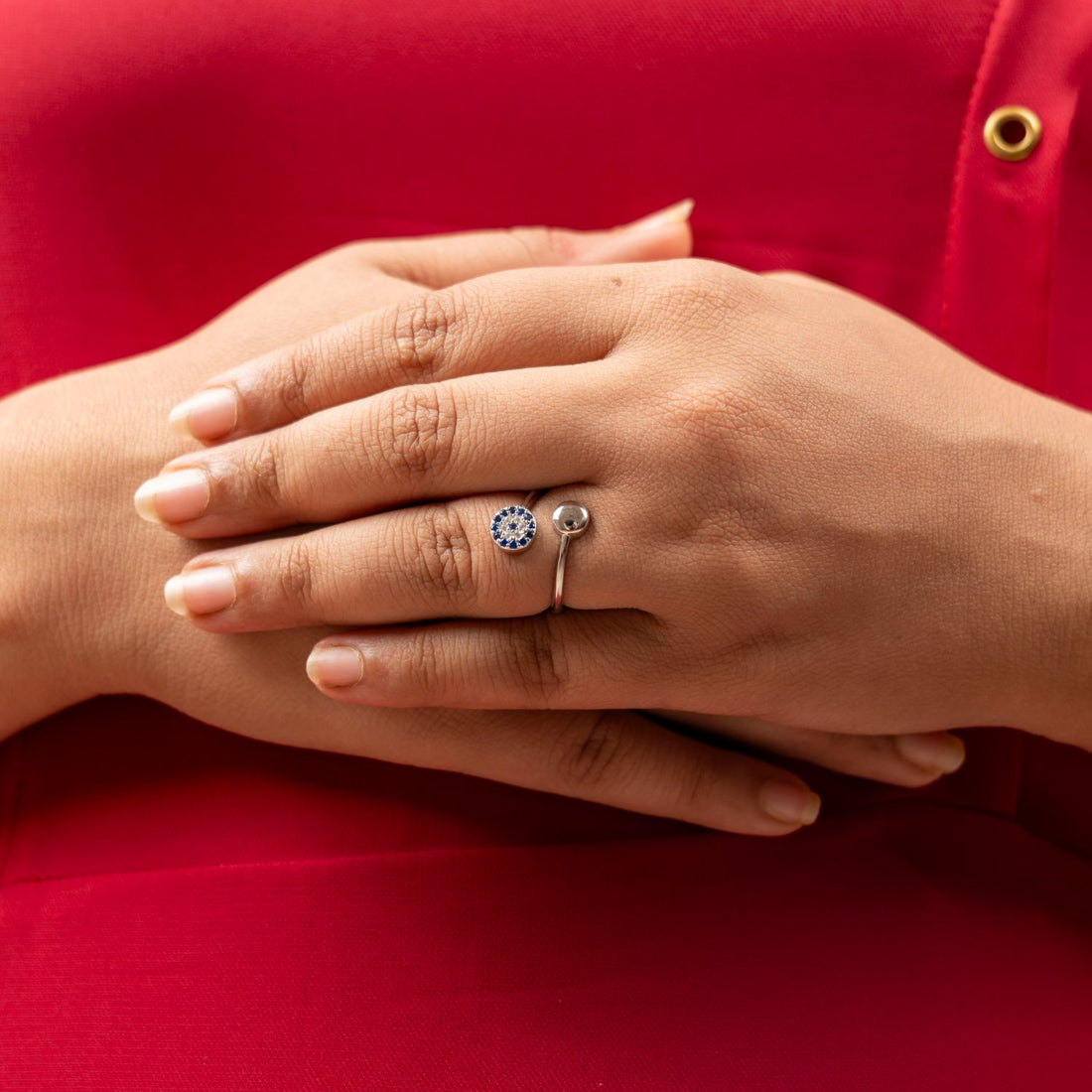 Blue Halo Open Ring