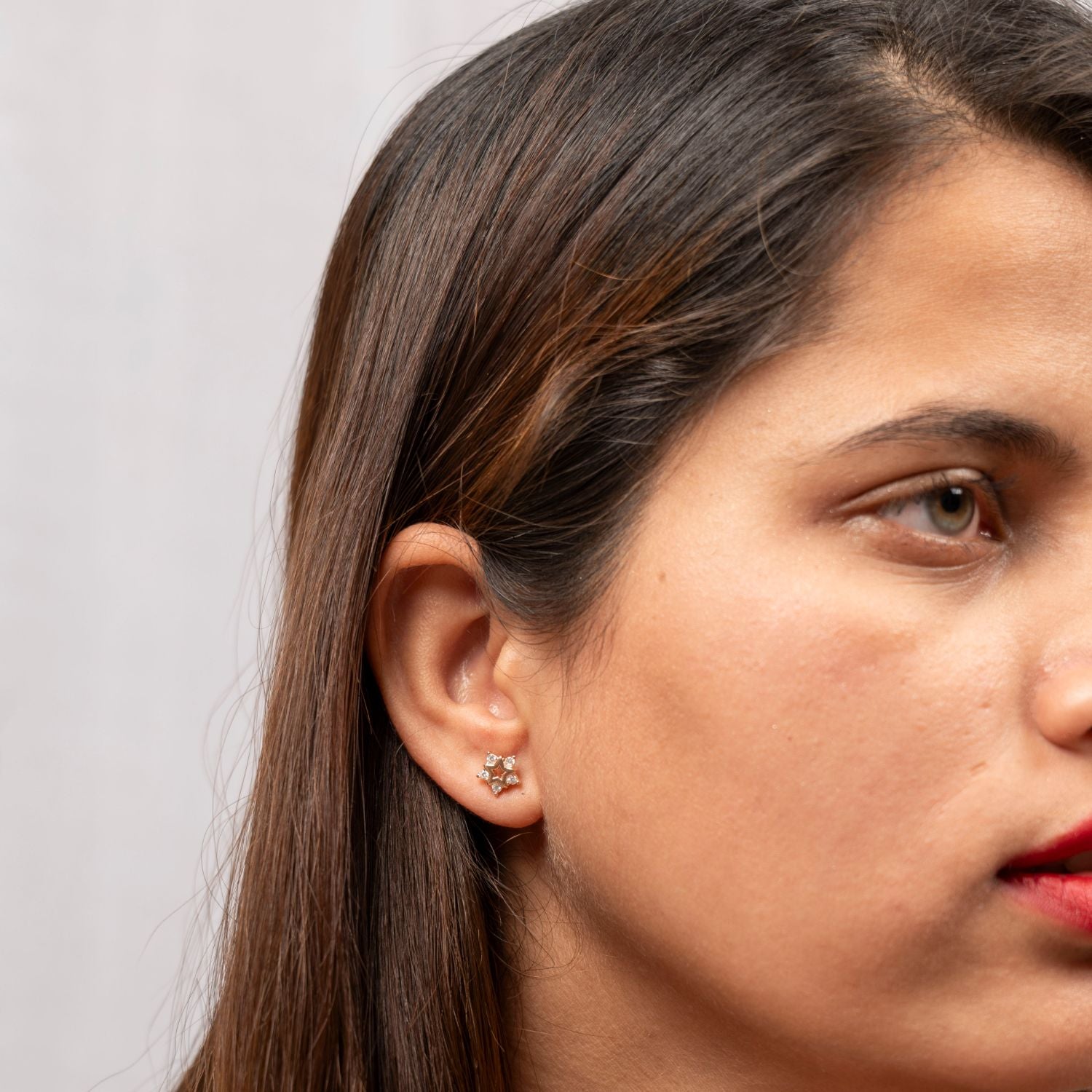 Mini Starburst Silver Stud Earrings