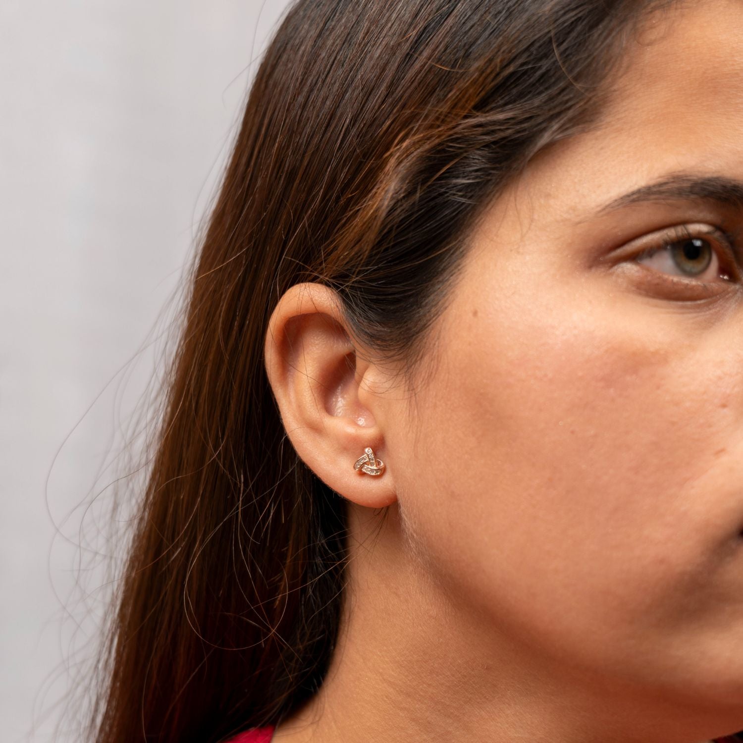 Tiny Infinity Knot Silver Stud Earrings