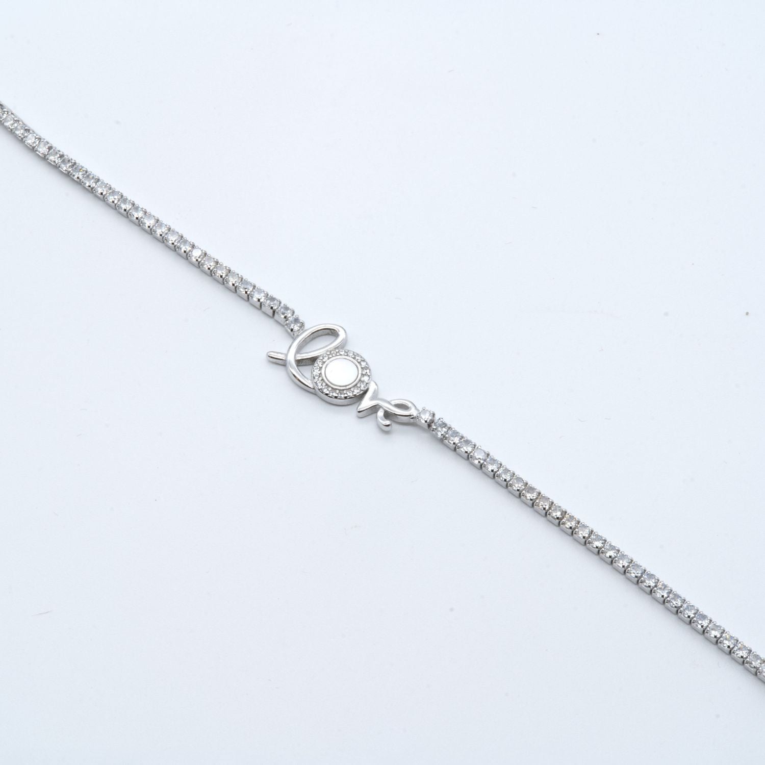 Love Script Silver Bracelet