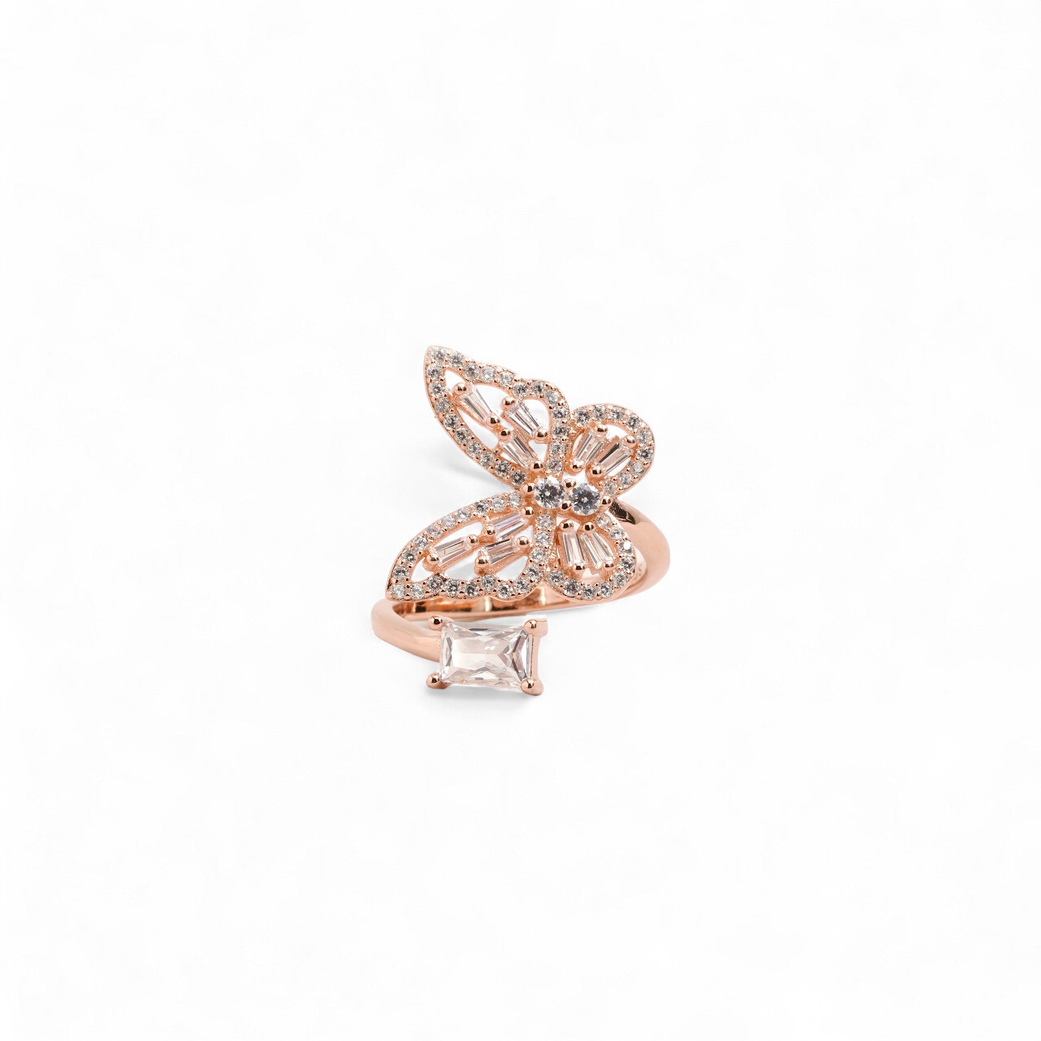 Butterfly Baguette Zircon Ring