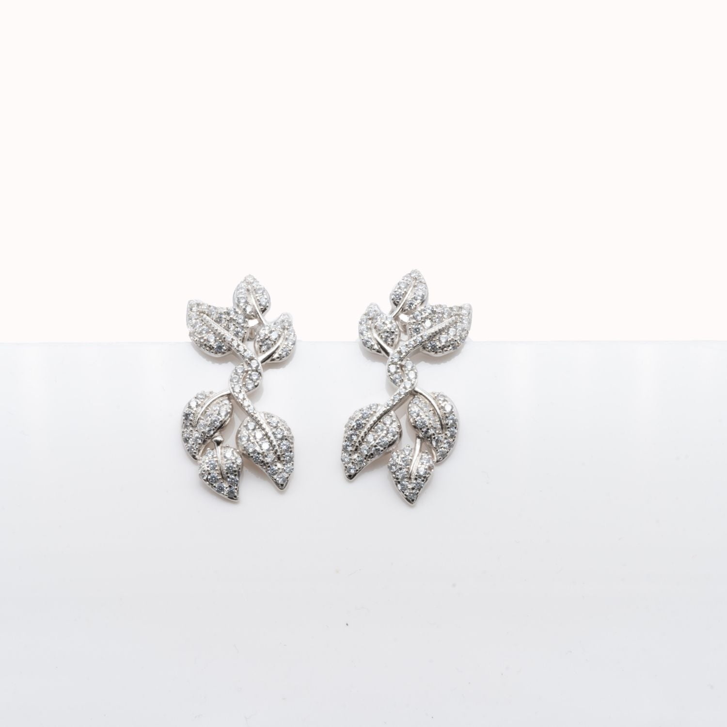 Crystal Leaf Earrings