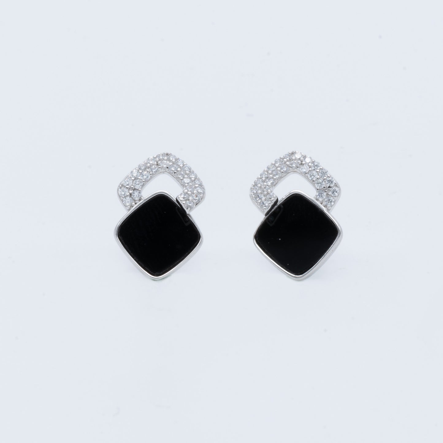 Elegant Black Square Earrings