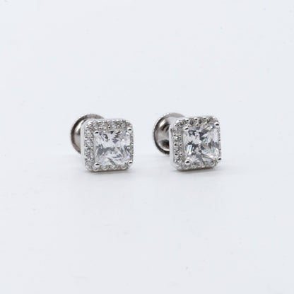 Square Halo Stud Earrings