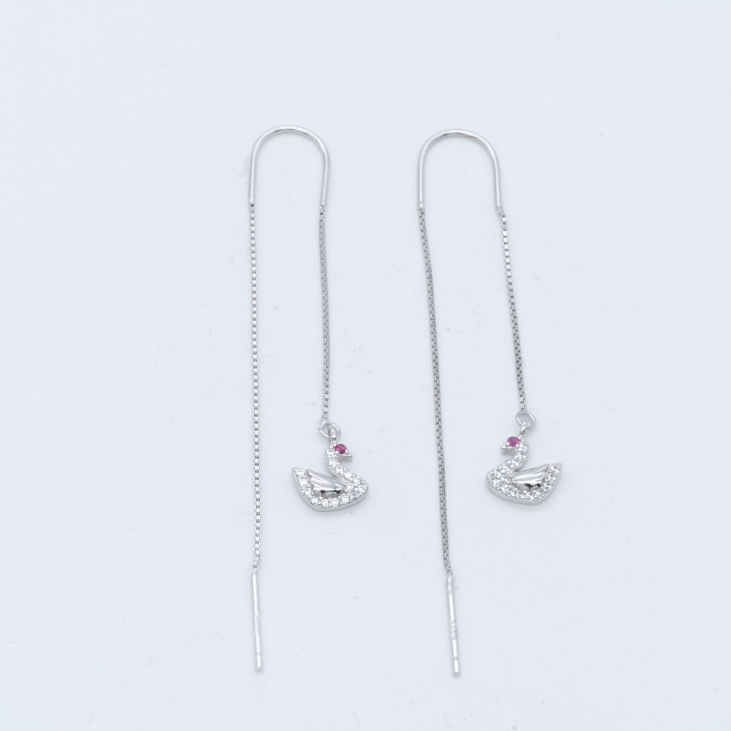 Swan Elegance Threader Earrings