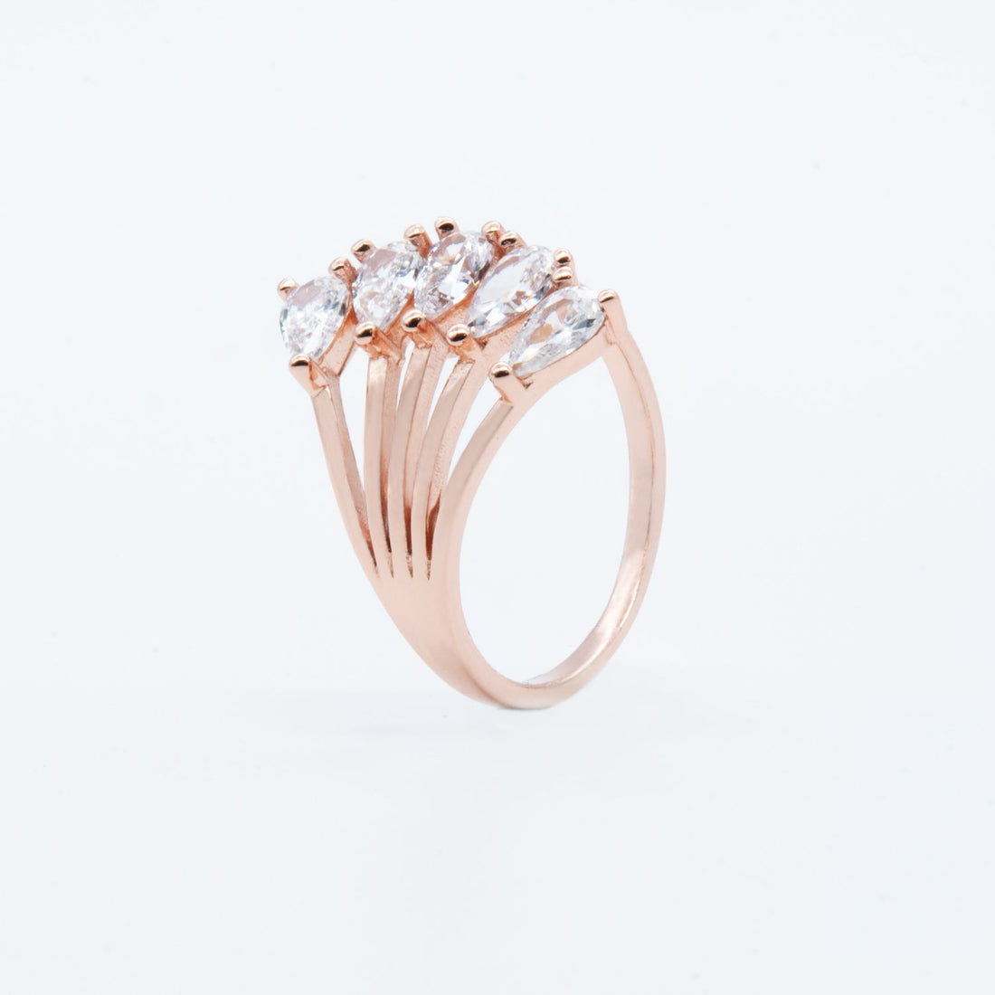 Rose Gold Marquise Cascade Ring