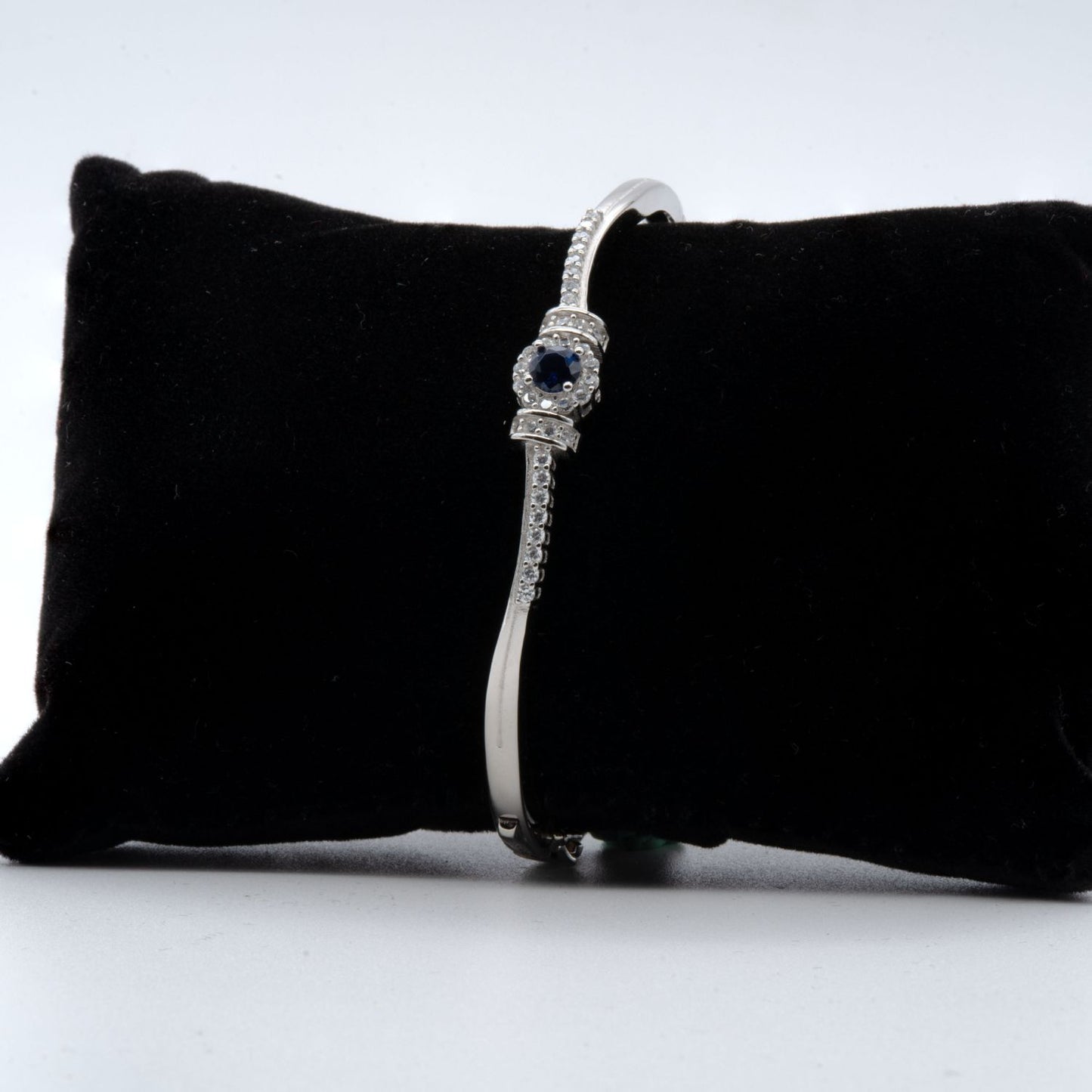 Sapphire Serenity 925 Sterling Silver Bangle