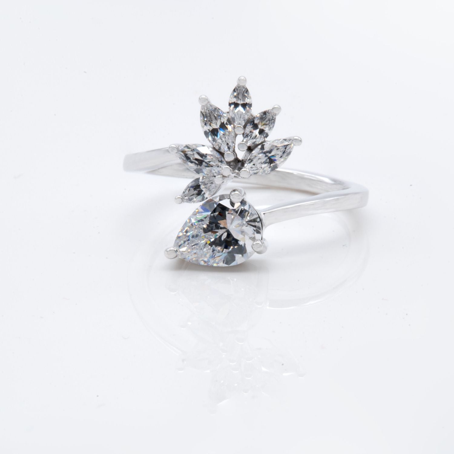 Floral Marquise Zircon Ring