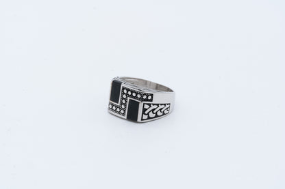 Men's Black Enamel Celtic Knot Ring