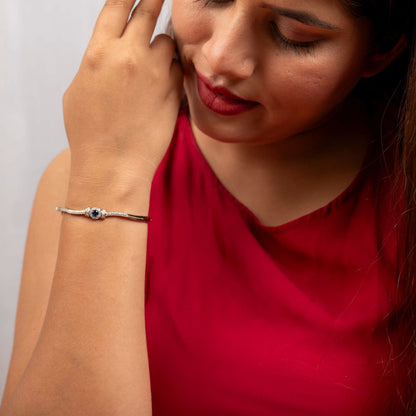 Sapphire Serenity 925 Sterling Silver Bangle