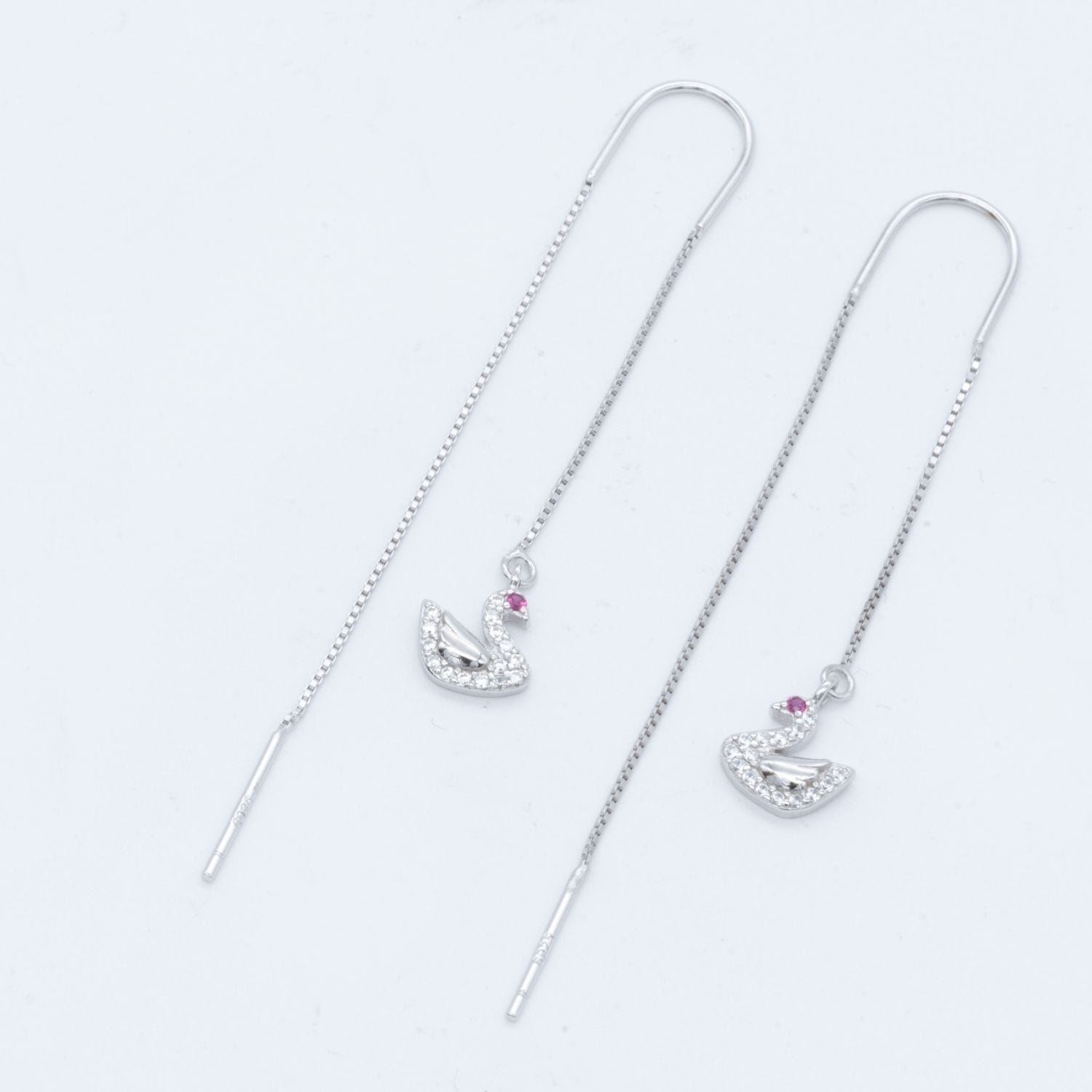 Swan Elegance Threader Earrings