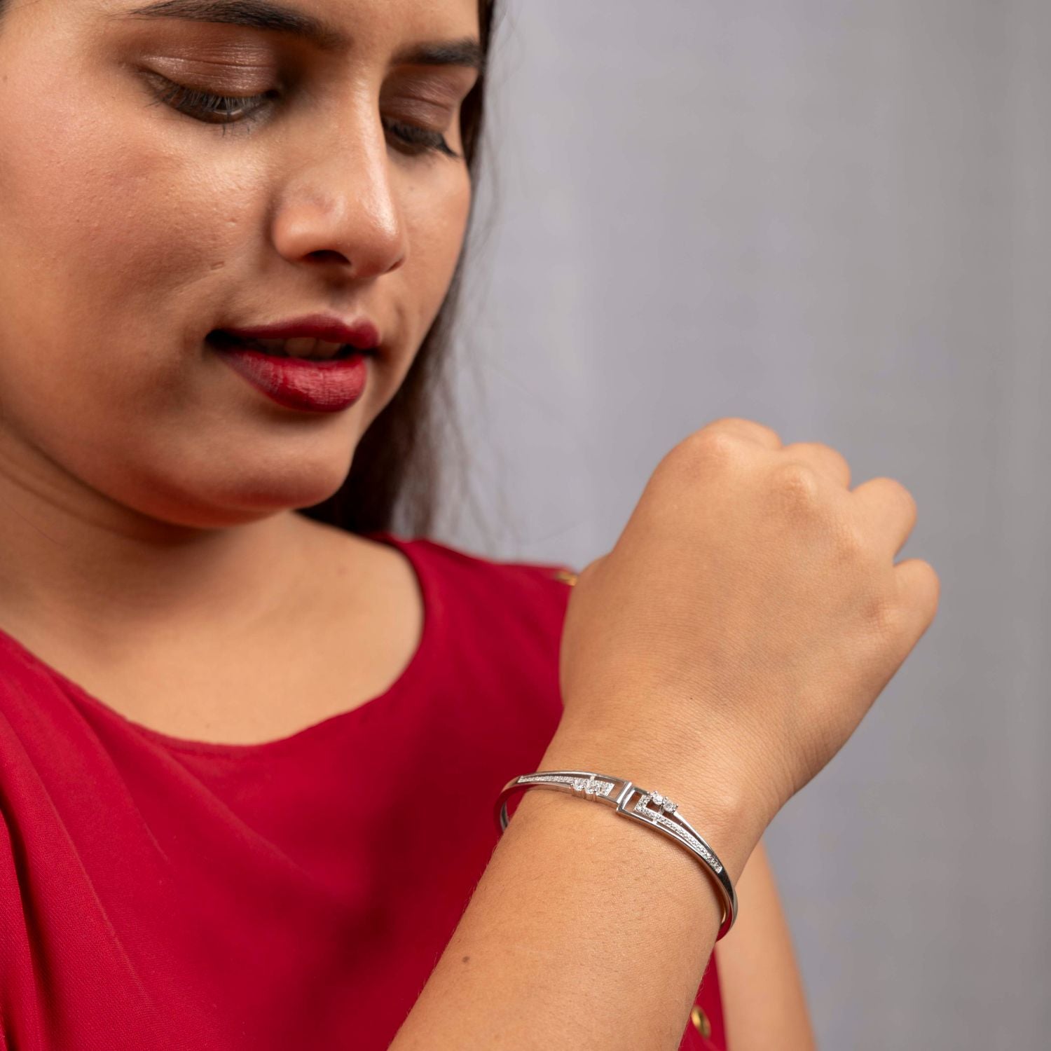 Ethereal Elegance Silver Bangle