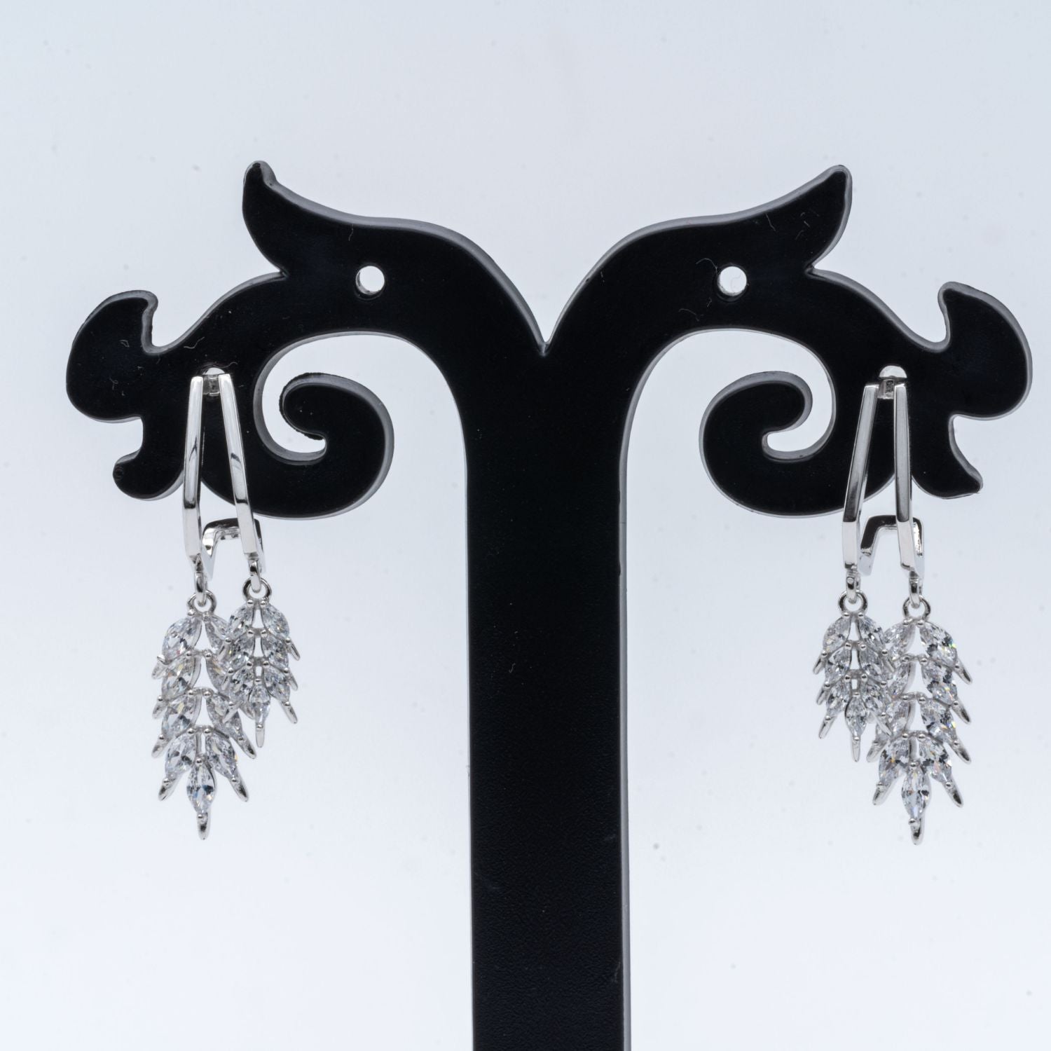 Crystal Leaf Earrings