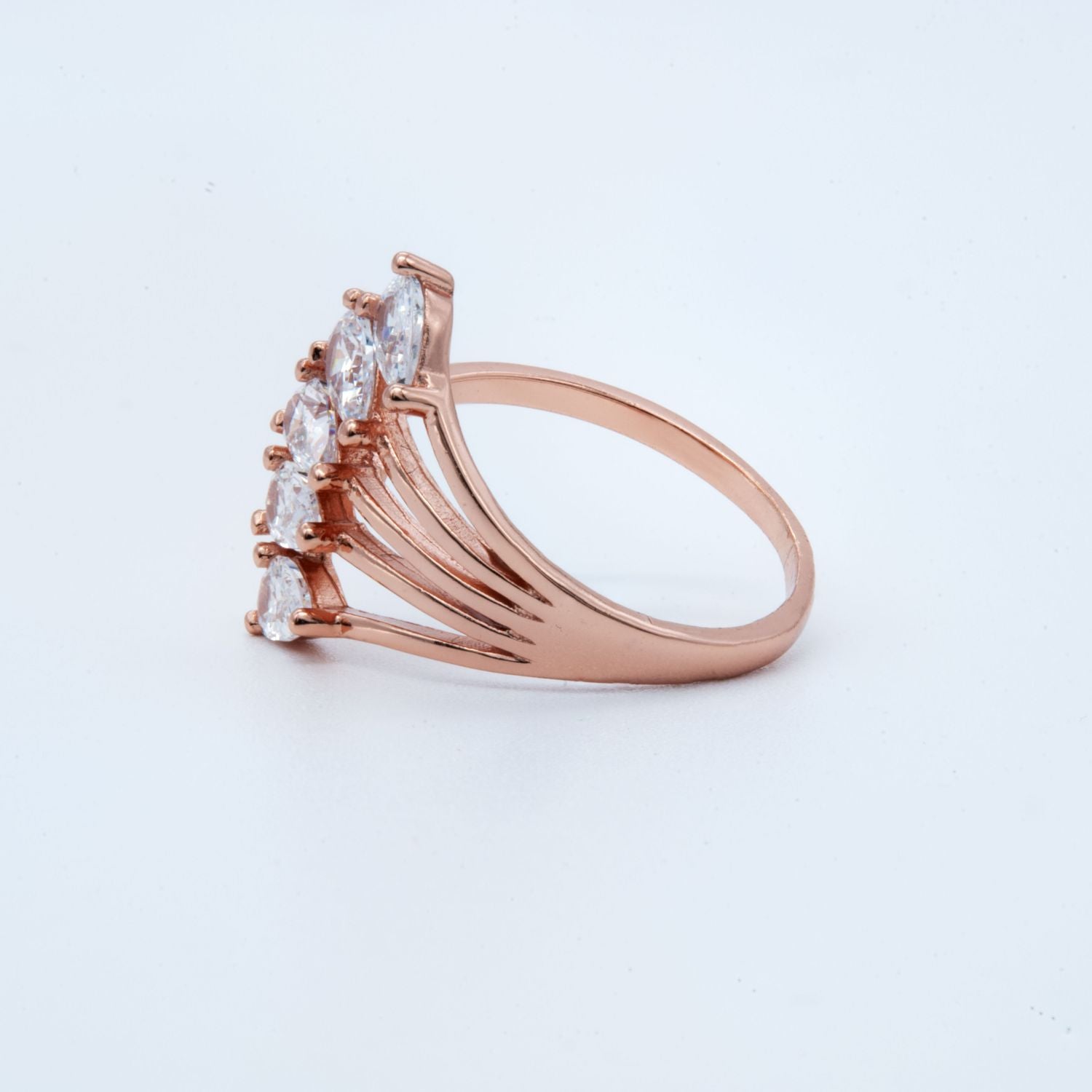 Rose Gold Marquise Cascade Ring