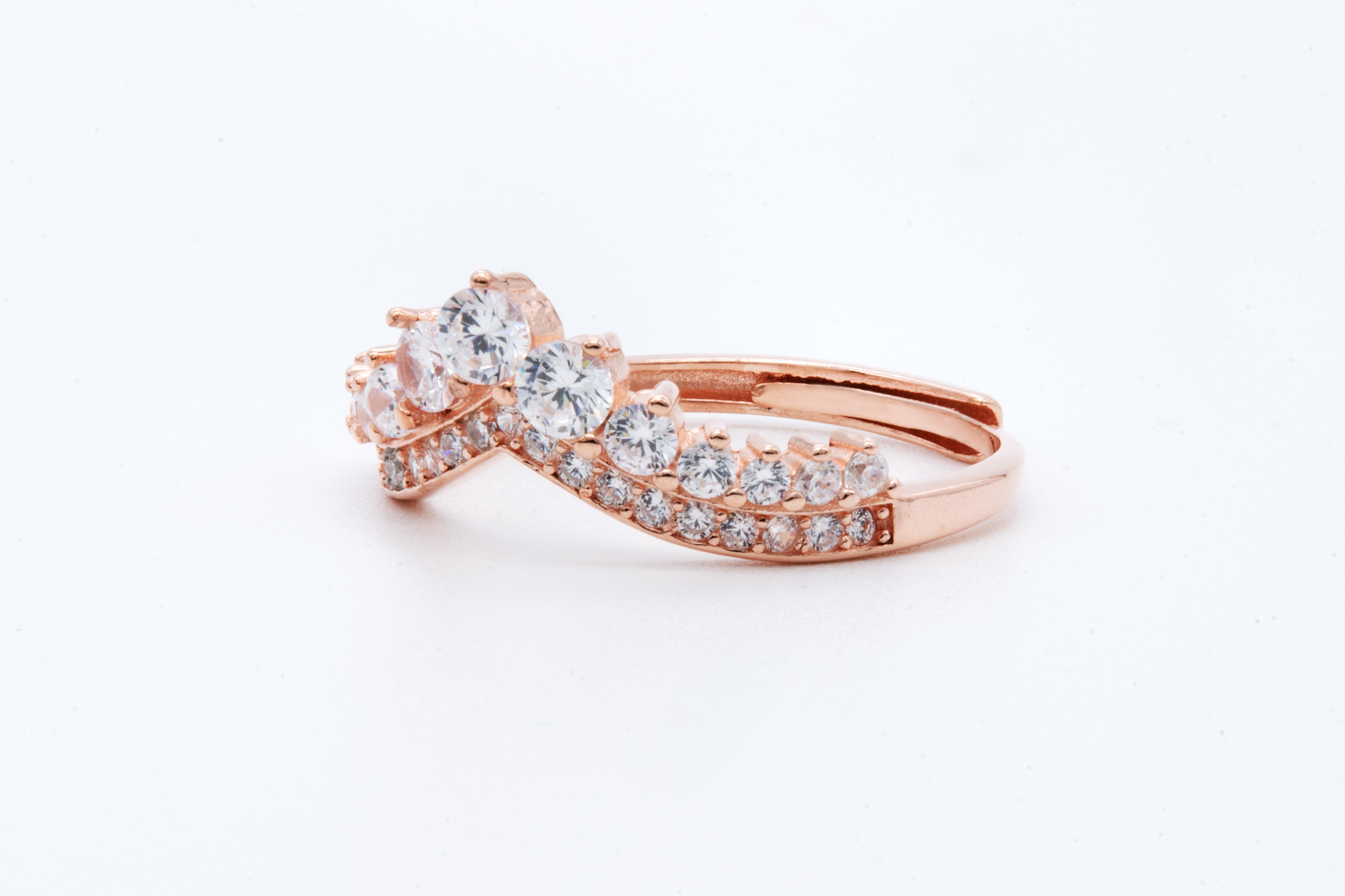 Regal Rose Gold Crown Ring