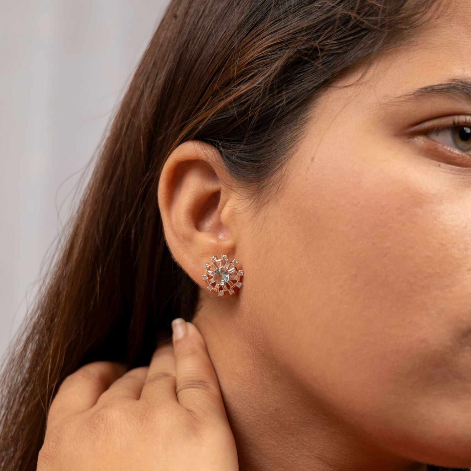 Rose Gold Sunburst Earrings