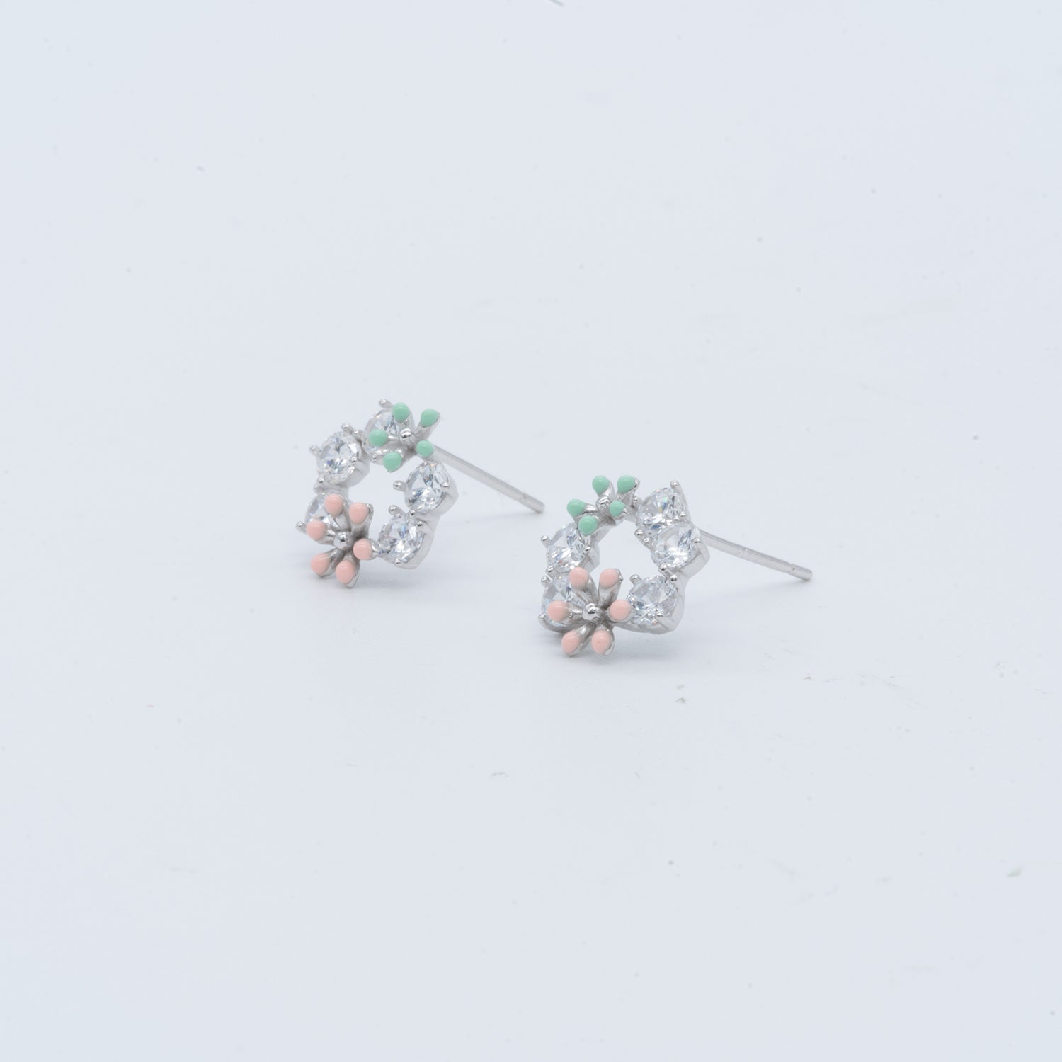 Floral Delight CZ Stud Earrings