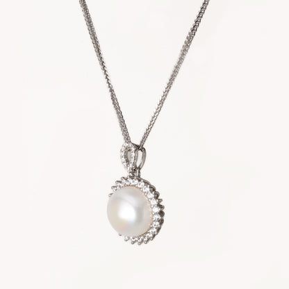 Luna Pearl Halo Pendant