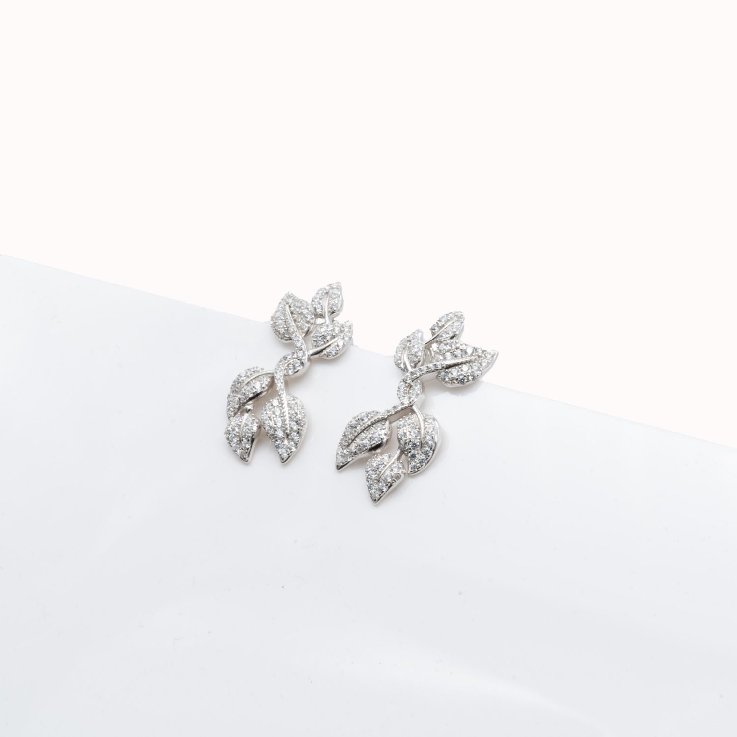 Crystal Leaf Earrings