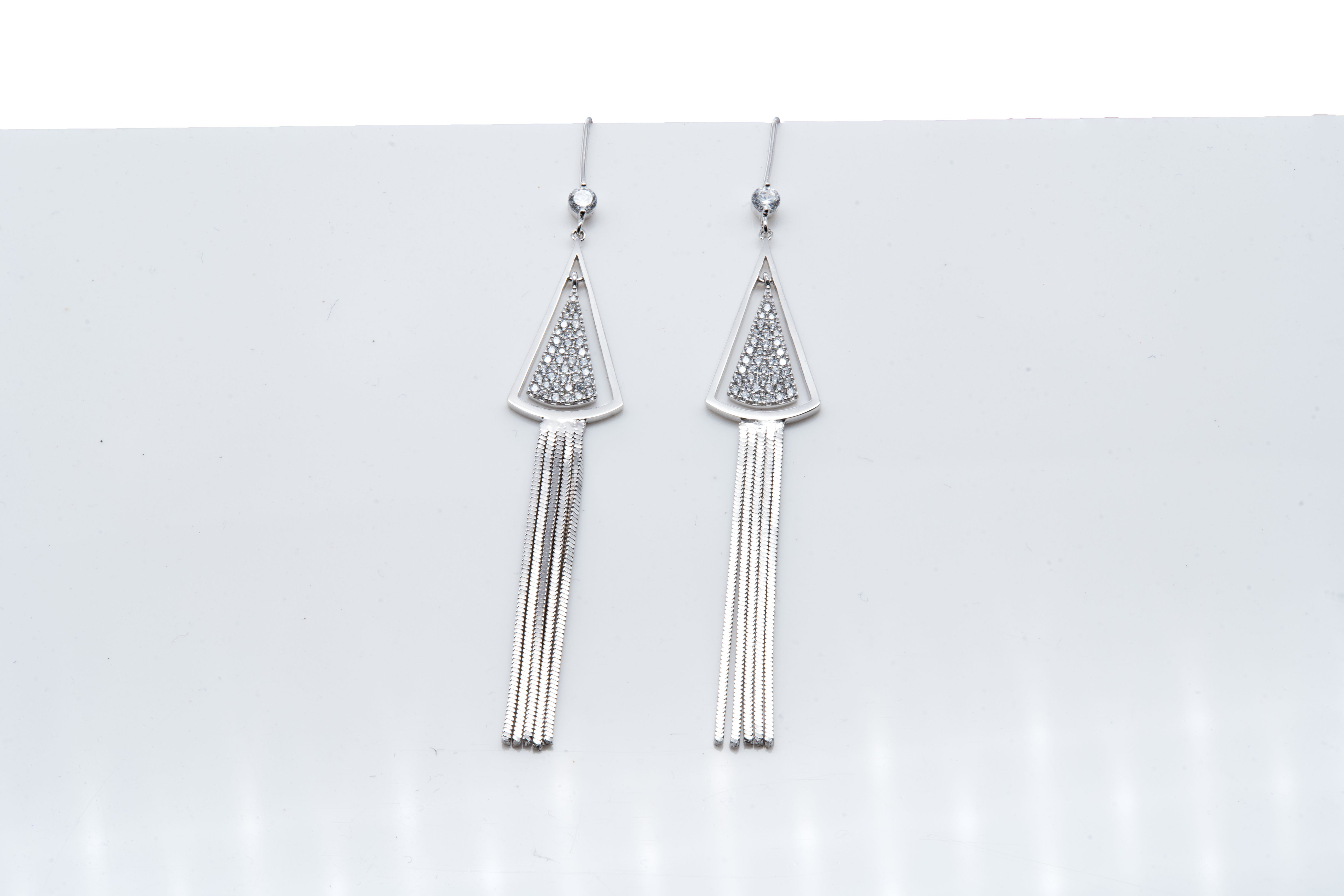 Silver Tassel Drop Earrings