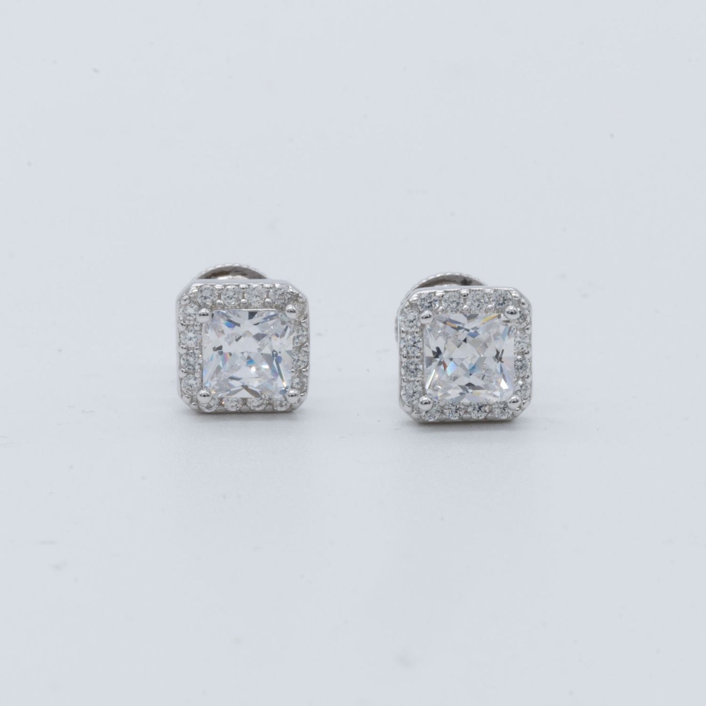 Square Halo Stud Earrings