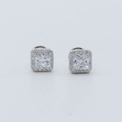 Square Halo Stud Earrings